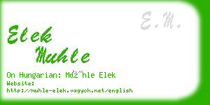 elek muhle business card